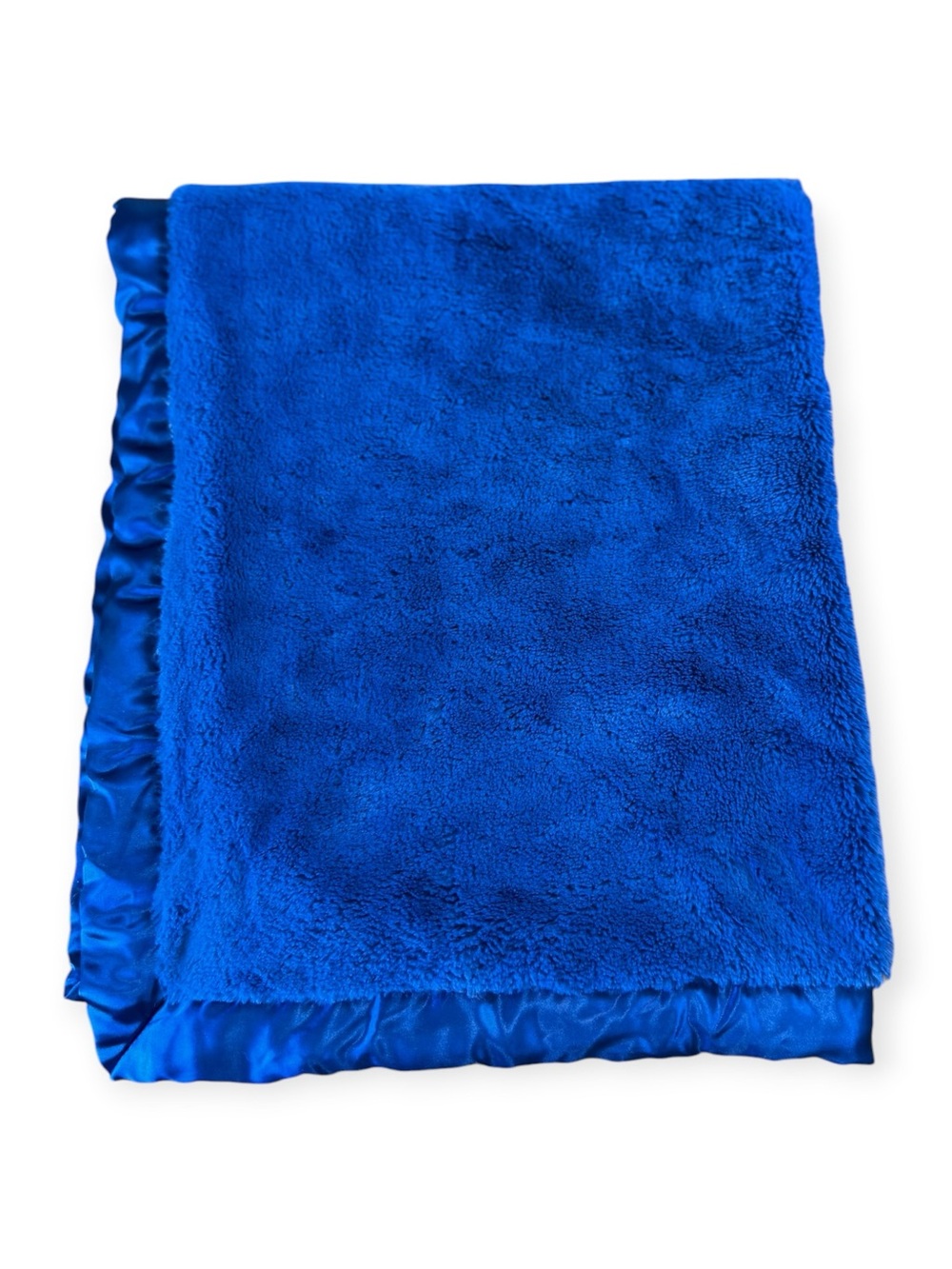 Cloud Island Dark Navy Blue Plush Satin Trim Soft Baby Crib Blanket